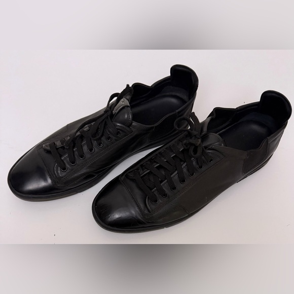 Louis Vuitton Mens Black Leather Sneaker Size 8.5 - Picture 1 of 15